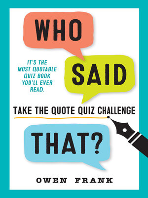 cover image of Who Said That?
